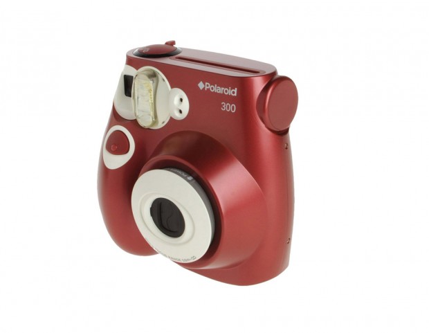 Macchina fotografica polaroid in corpo rosso