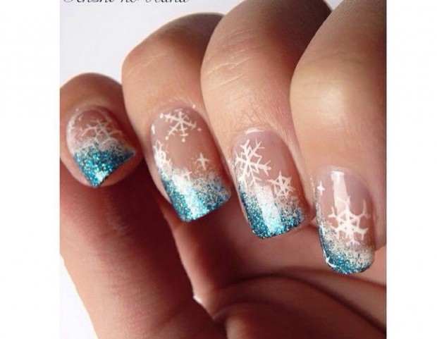 Glitter turchesi e fiocchi di neve
