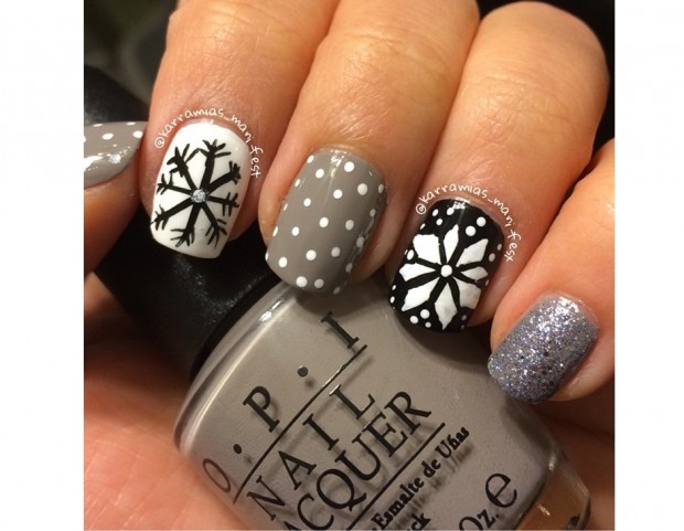 Mix&Match manicure con fiocchi di neve