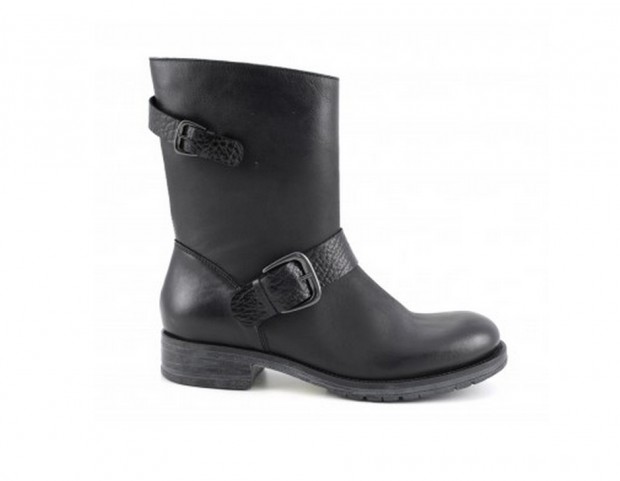 Biker boots in pelle total black