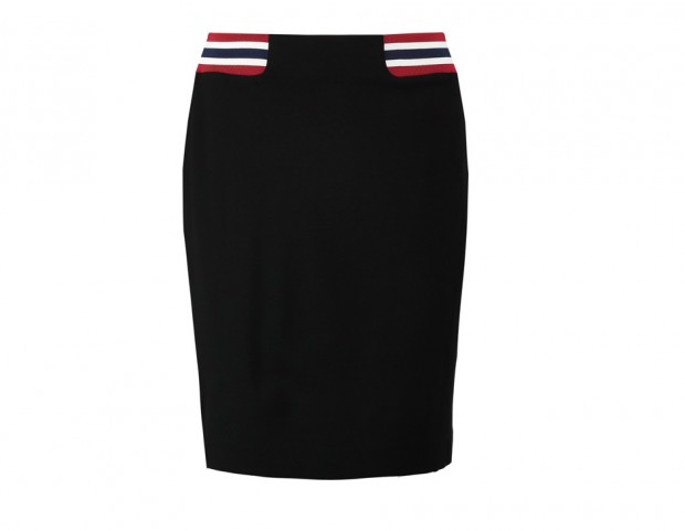 Sporty-chic in tessuto stretch con fascia elastica in vita