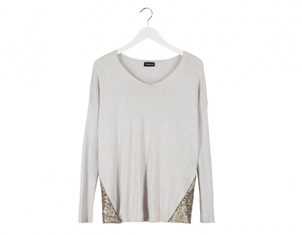 Maglia oversize con dettagli laterali in paillettes