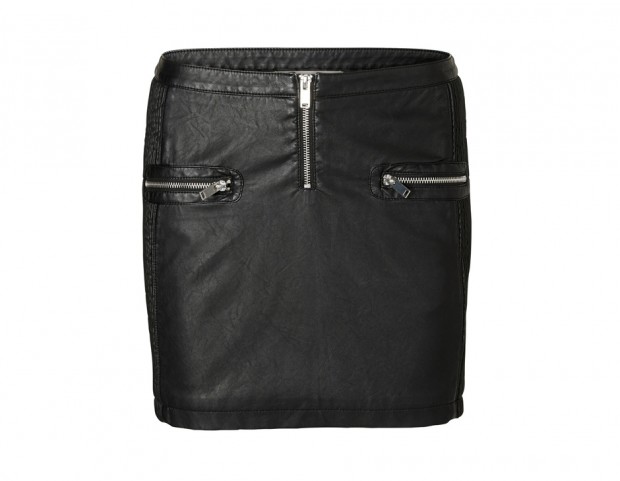 Mini in pelle a tubino con zip