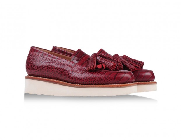 Mocassini flatform in pelle pitonata