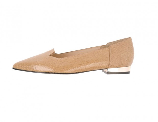 Ballerine a punta con tacco metallico