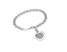 Bracciale in argento con ciondolo a cuore
