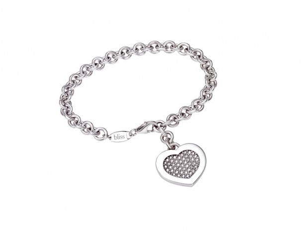 Bracciale in argento con ciondolo a cuore