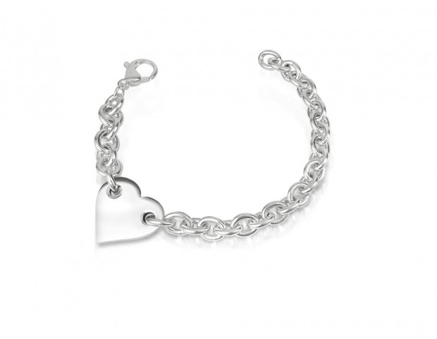 Bracciale in argento con ciondolo cuore