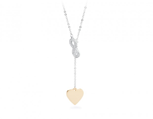 Collana con ciondolo a cuore e simbolo infinito