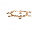 Bracciale dorato con ciondoli a cuore