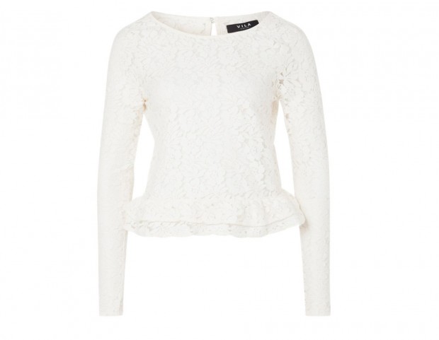 Maglia a peplo in pizzo