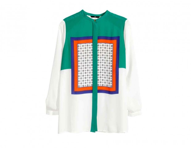 Camicia con stampa optical e color block