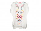 Maglia in cotone con ricami multicolor