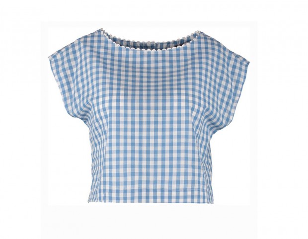 Maglia cropped a quadretti