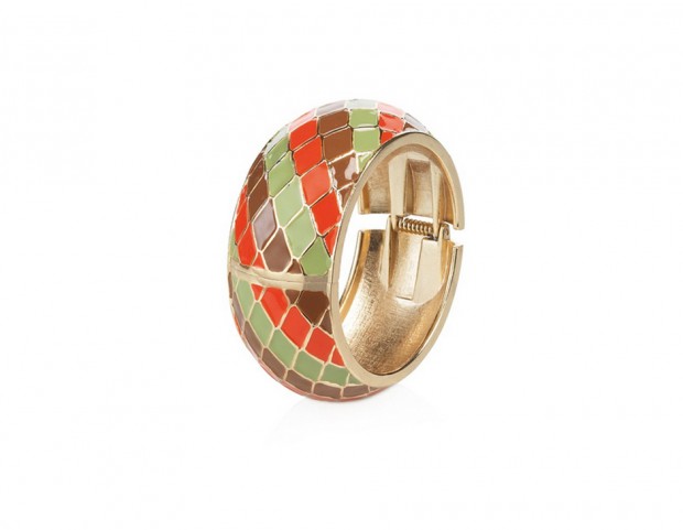Bangle in metallo dorato multicolor