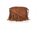 Maxi borsa in camoscio con frange