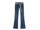 Jeans a zampa con cintura in stoffa
