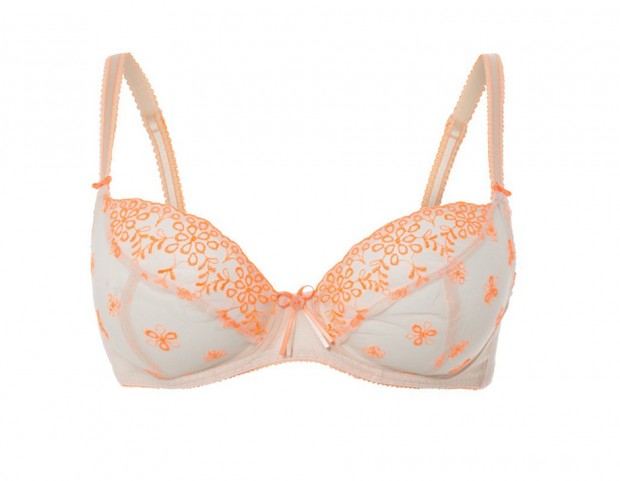 Reggiseno push up con ricami in pizzo