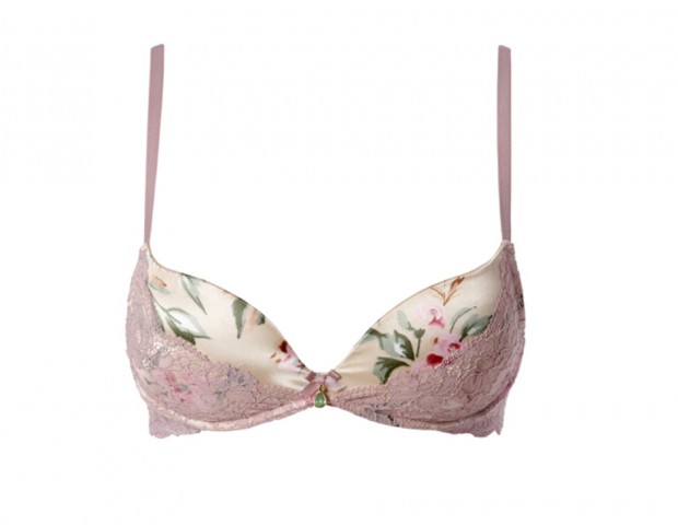 Reggiseno preformato in seta floreale