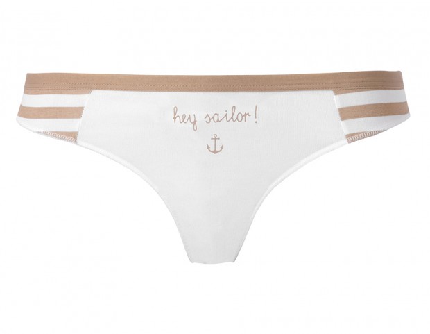 Slip in cotone con scritta