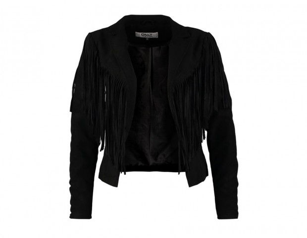 Giacca biker sfrangiata