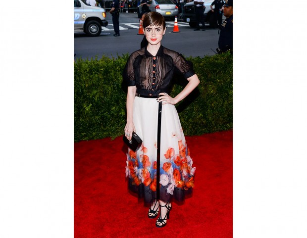 Lily Collins in Chanel Couture