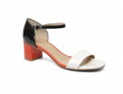 A tacco midi in pelle color-block