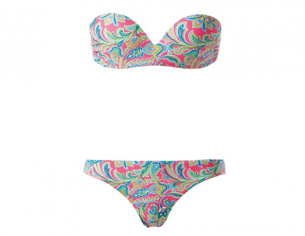 Con top preformato e slip a stampa effetto tapestry