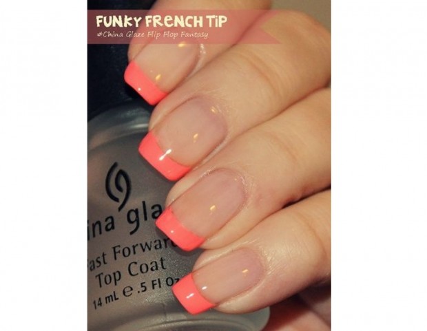 French manicure colorata