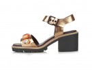Con tacco chunky in pelle bronzo