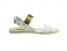 Flat con dettaglio in pelle dorata