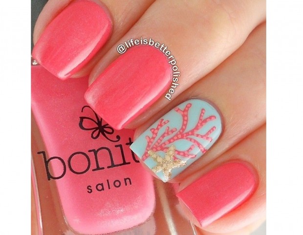 Accent manicure corallo