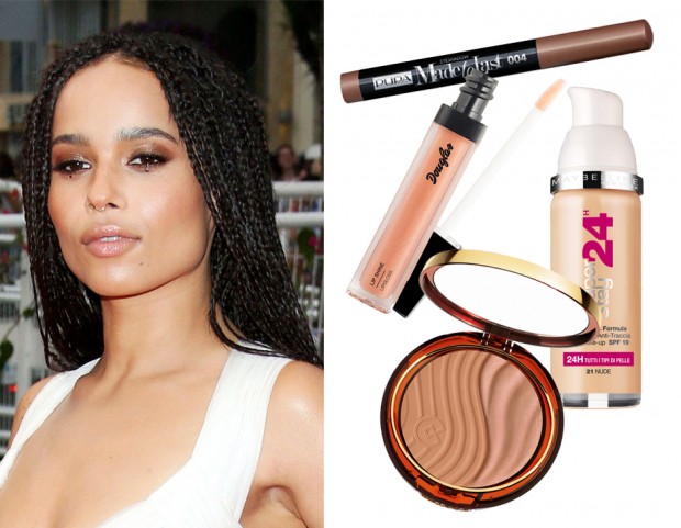 Copia il trucco di Zoe Kravitz: incarnato scolpito e smokey eyes marrone