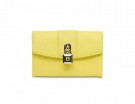 Mini pochette in pelle con tracolla a catena