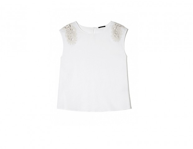 Blusa con intarsi