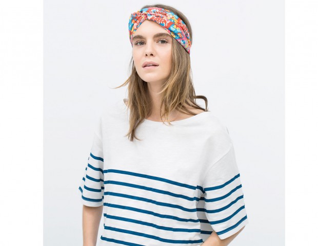 Maxi fascia a stampa multicolor
