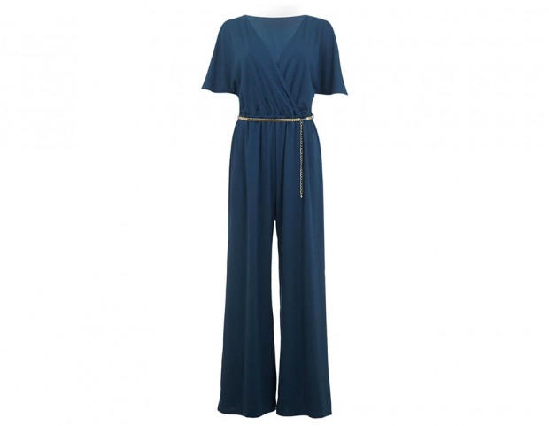 Jumpsuit con cintura dorata