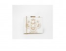 Clutch bianca con applique