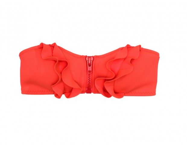 Top a fascia color corallo flou con cerniera