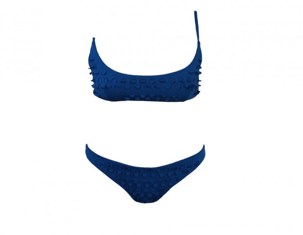 A fascia con spalline e slip coprente e lavorazione laser