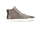 Sneakers matelassè in pelle metallizzata