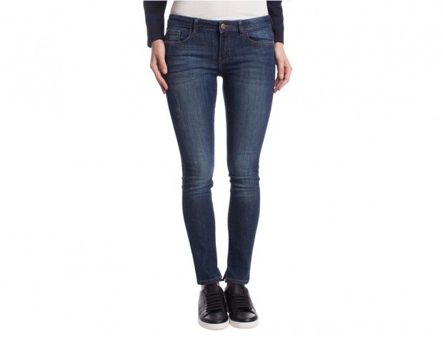 Skinny cinque tasche denim con trattamento thermolite (leggero e caldo)