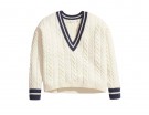 Pull in cotone con trecce e dettagli righe