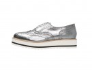 Stringate flatform in pelle argentata