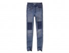 Skinny  a vita alta con toppe applicate
