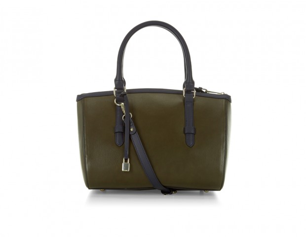 Bauletto bicolor in pelle