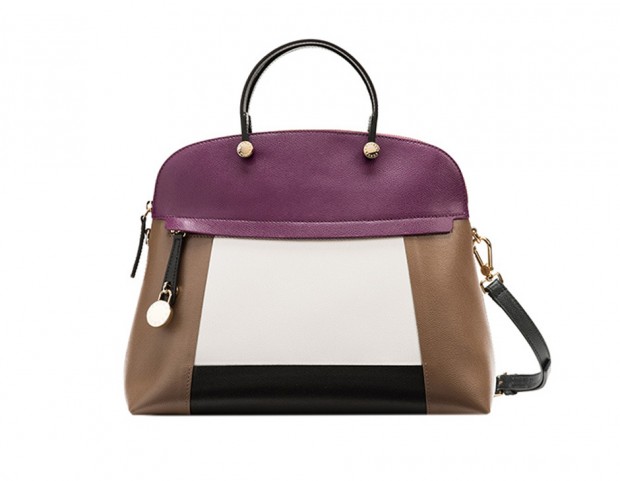 In pelle multicolor con manici