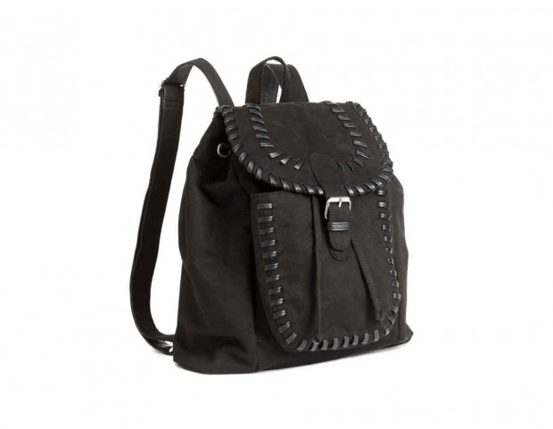 Zainetto in suede total black