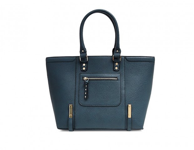 “tote” in pelle color petrolio