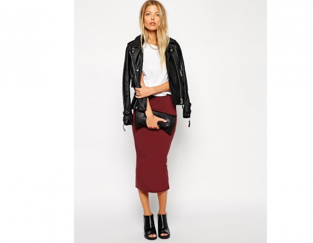 Longuette stretch color bordeaux